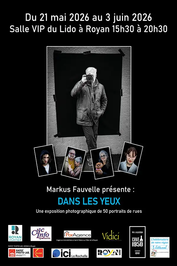 Exposition «Markus FAUVELLE», Du 21 Mai au 03 Juin 2026, salle Vip du Lido, à Royan